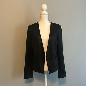 Frenchi open front blazer in black, size XL